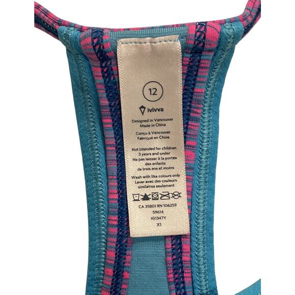 ivivva by Lululemon Girls Blue & Pink Double Dutch Tank Top Size 12 - EUC - Picture 6 of 8